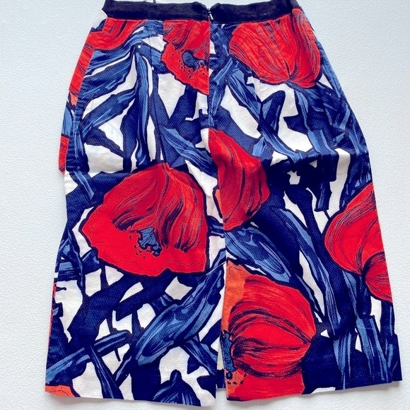 Anthropology Moulinette Soeurs Poppies Skirt Red Blue Size 2 - Picture 5 of 9